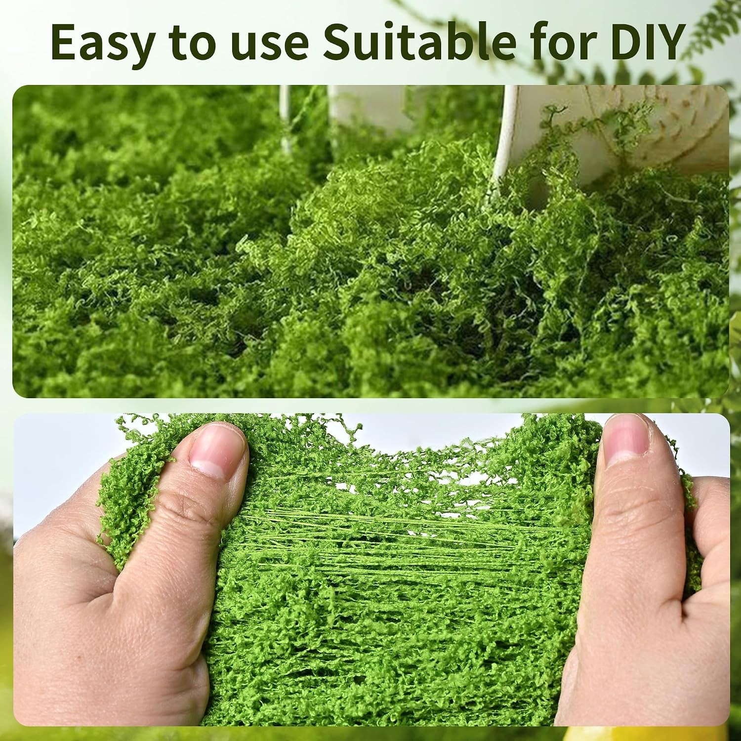Fake Moss for Plants Indoor, 7OZ Dual-Color Artificial Moss for Crafts,