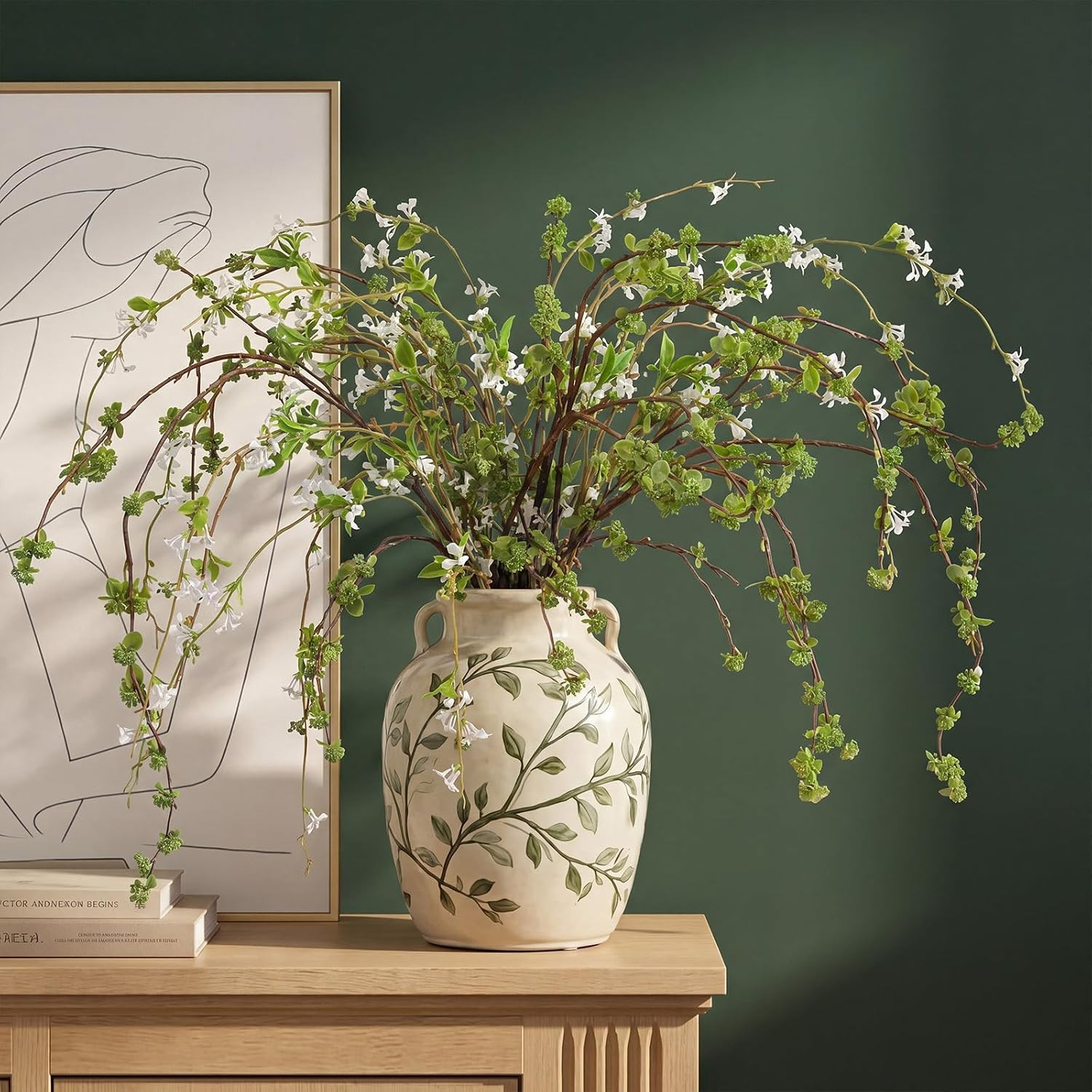 6 Pcs White Blossom Faux Branches for Home, Office, Wedding Decor