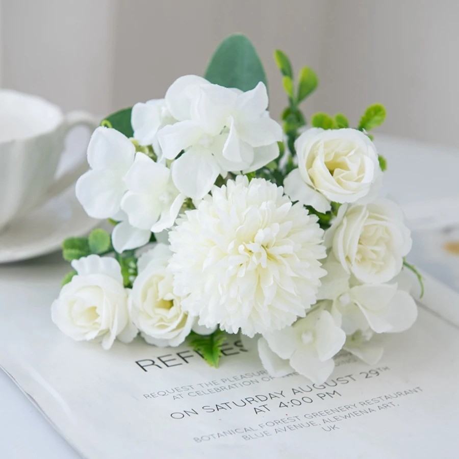 Artificial Rose Bouquet Silk Flowers Wedding Bridal Home Garden Decor Fake