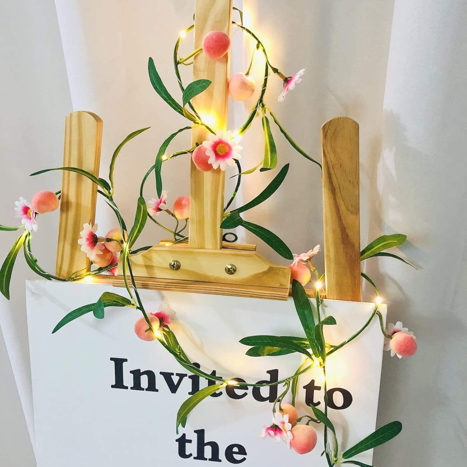 Simulation Peach String Lights Hanging Vine Plant Peach Garland Artificial Fruit