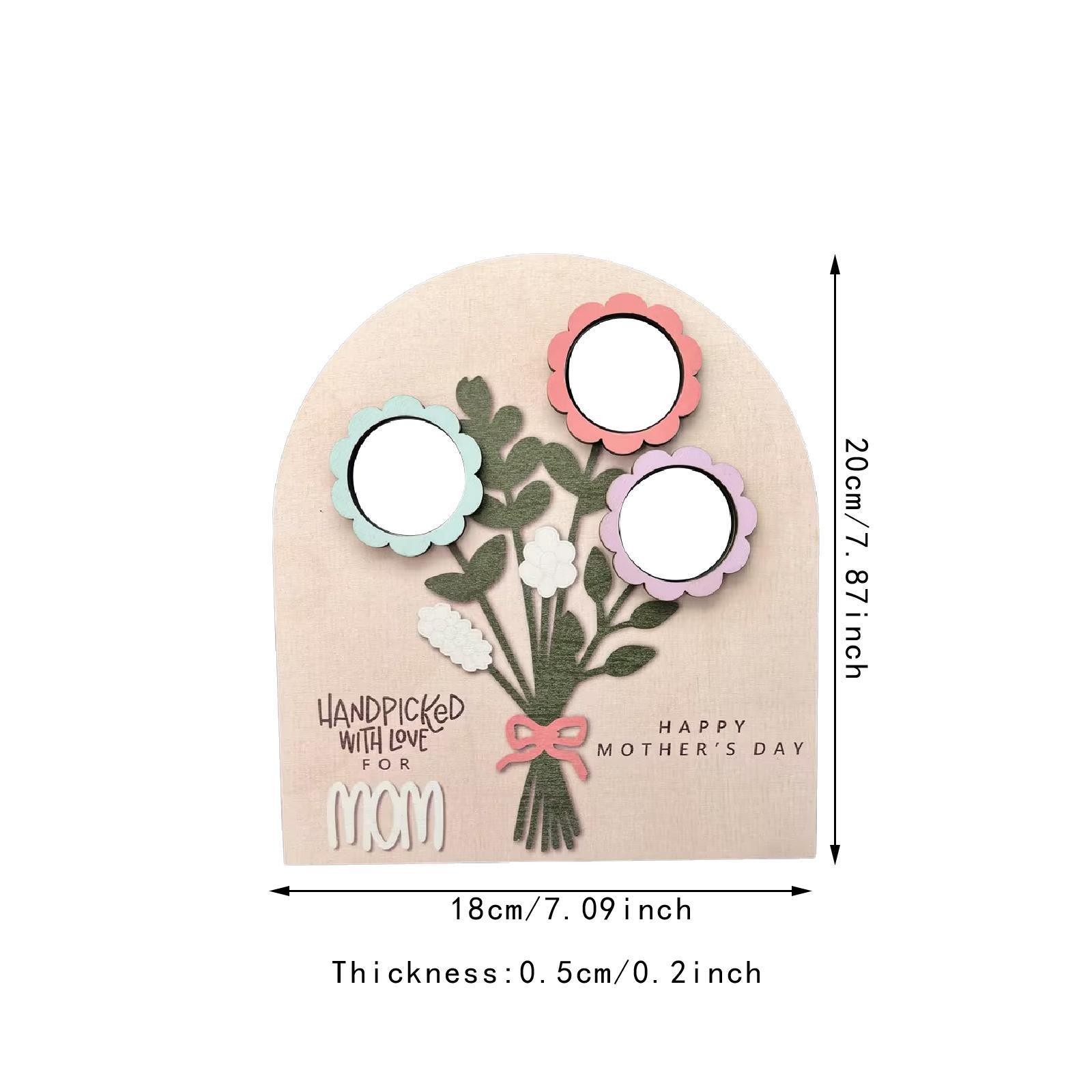 Wooden Flower Bouquet Craft Sign Desk Ornament Decorative Rustic Gift Creative