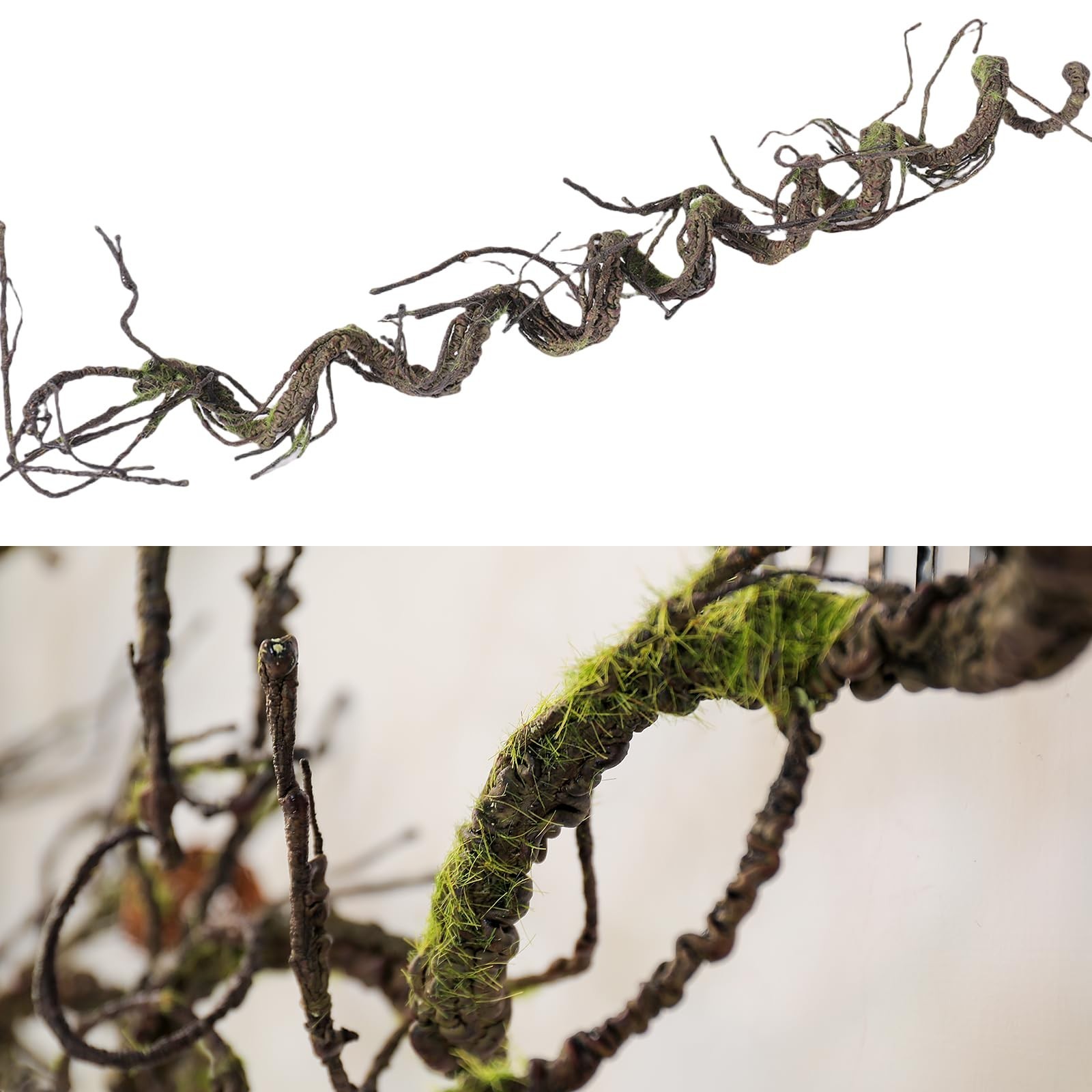 71″ Twisting Faux Greenery Grapevine Garland – Woody Branches, Moss, Wall Decor,