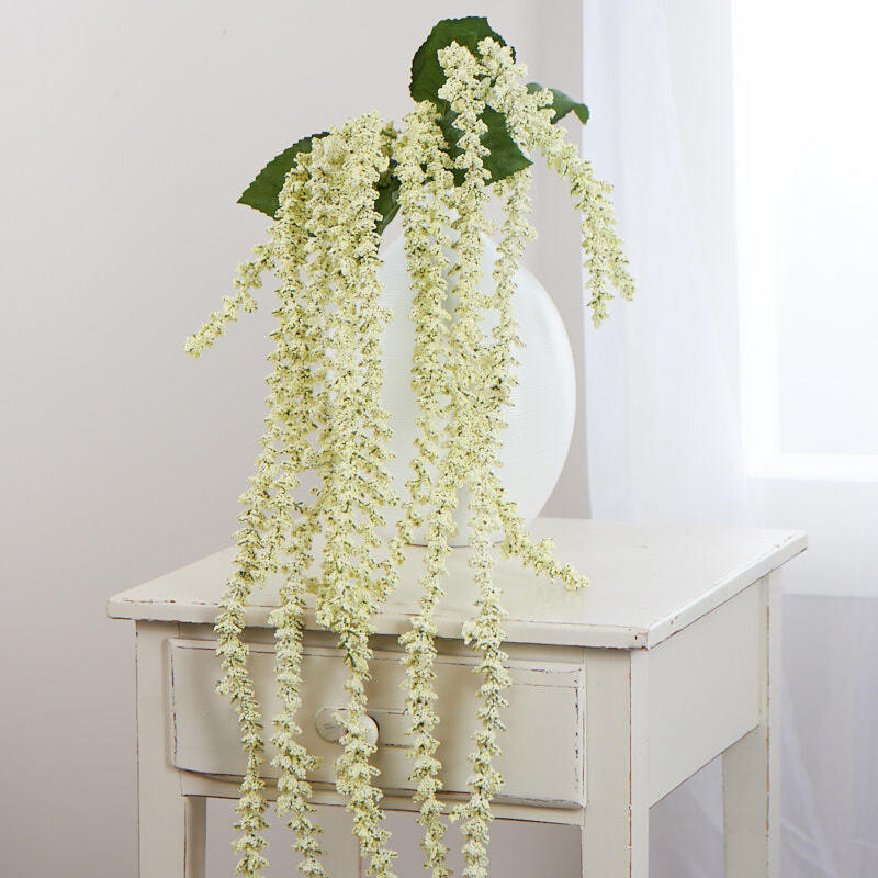 Factory Direct Craft Artificial Cream Hanging Berry Cluster Bush