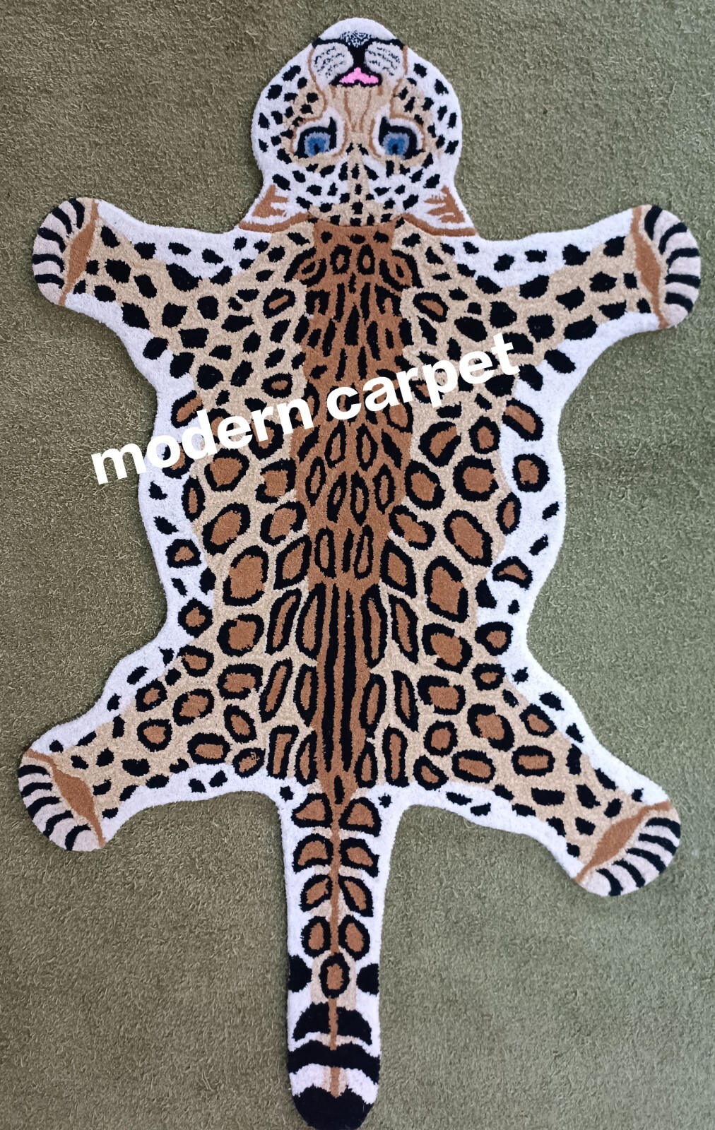 Leopard Rugs 3×5 Feet Handmade 100% Woolen Hand Tufted For Home Decoration
