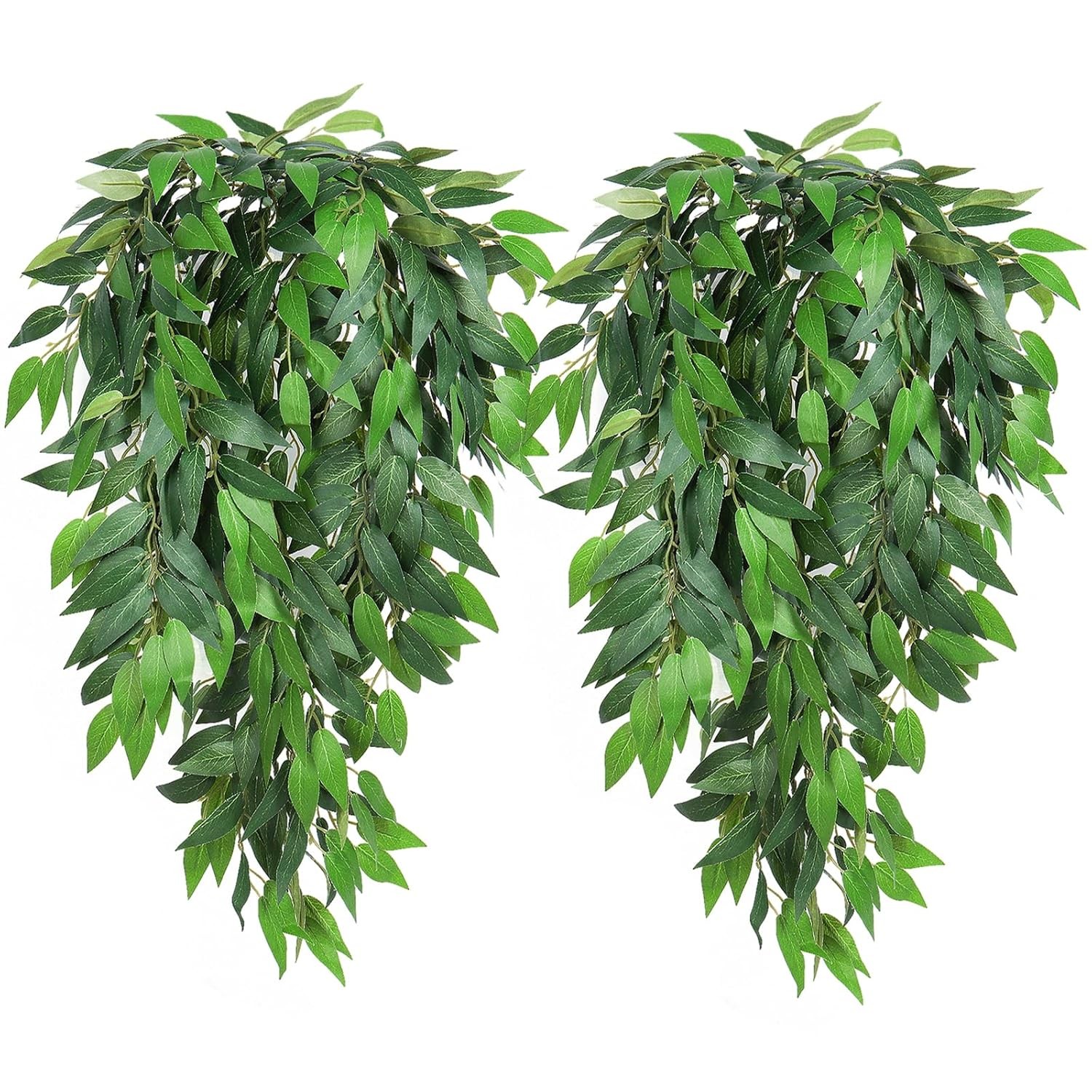 Artificial Hanging Willow Leaves Vine Twigs 2PC Fake Silk Weeping Willow
