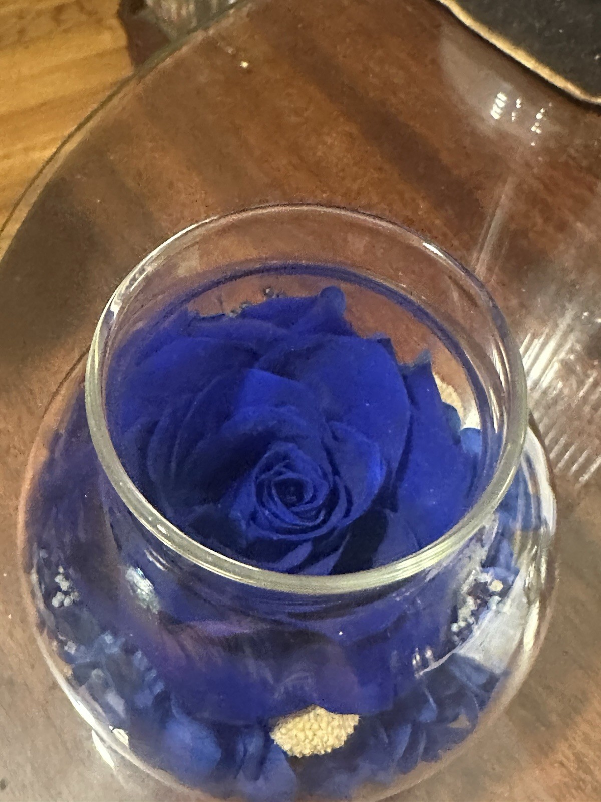 Blue wishing rose/eternal rose with light decoration