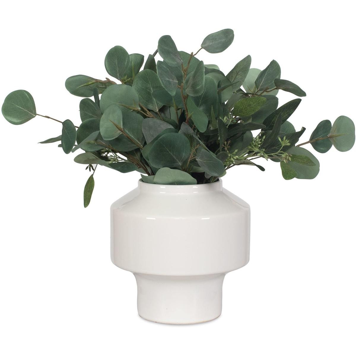 Uttermost 60257 Essence Eucalyptus Gloss White and Green Accent & Vase