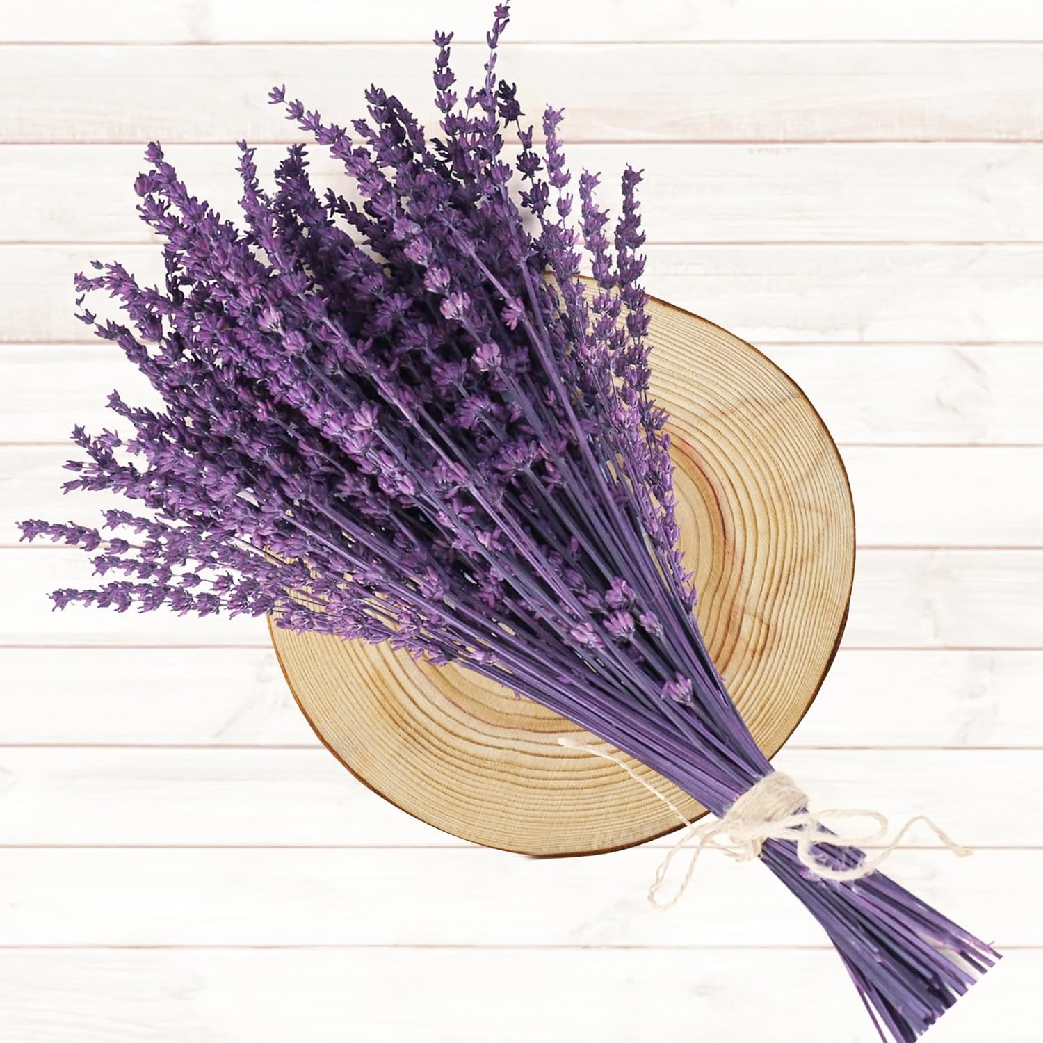 Elegant Dried Lavender Bouquet 15-17 Inches Preserved Purple Flowers for Home