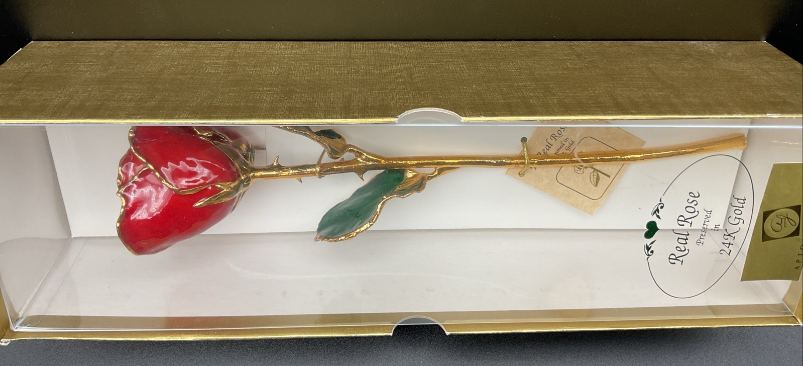 Real Rose Preserved in 24K Gold – 11” Inch – Red Rose