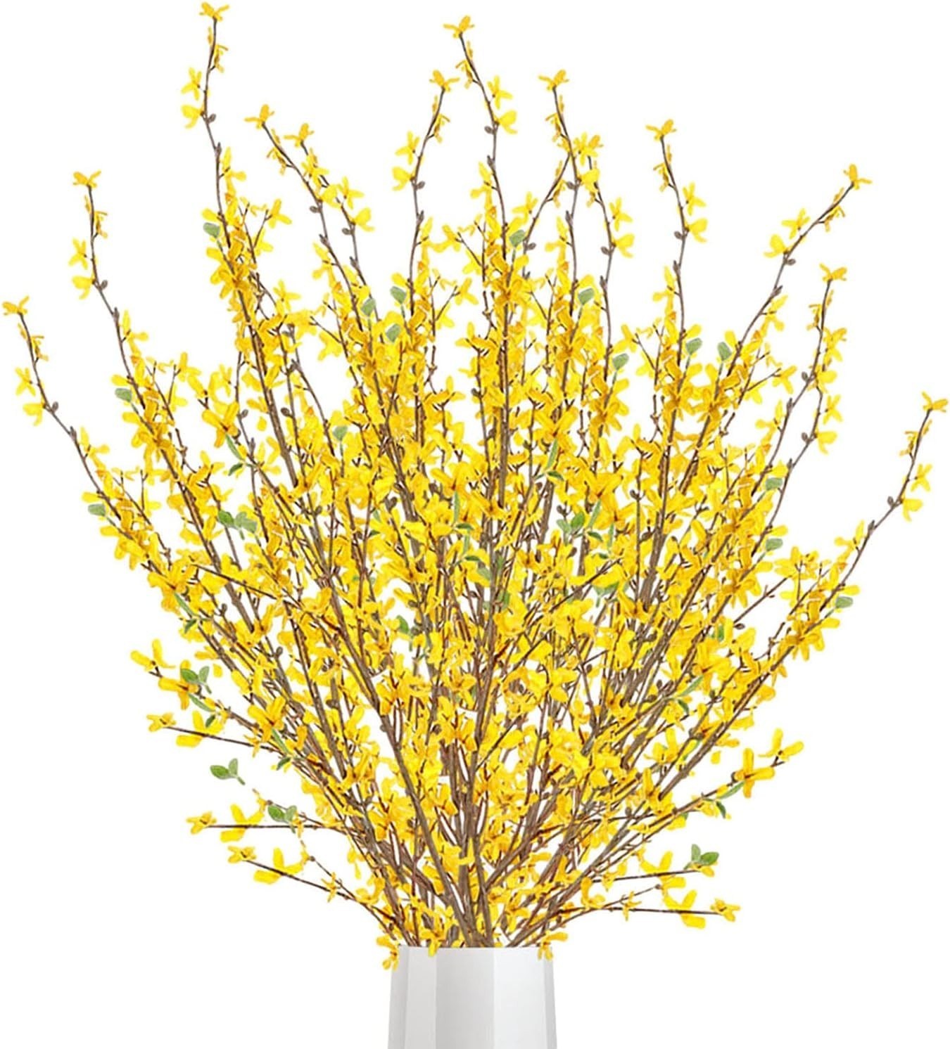 Artificial Forsythia Flowers,1Pcs 39.4 inch Artificial Forsythia Blossom Jasm…