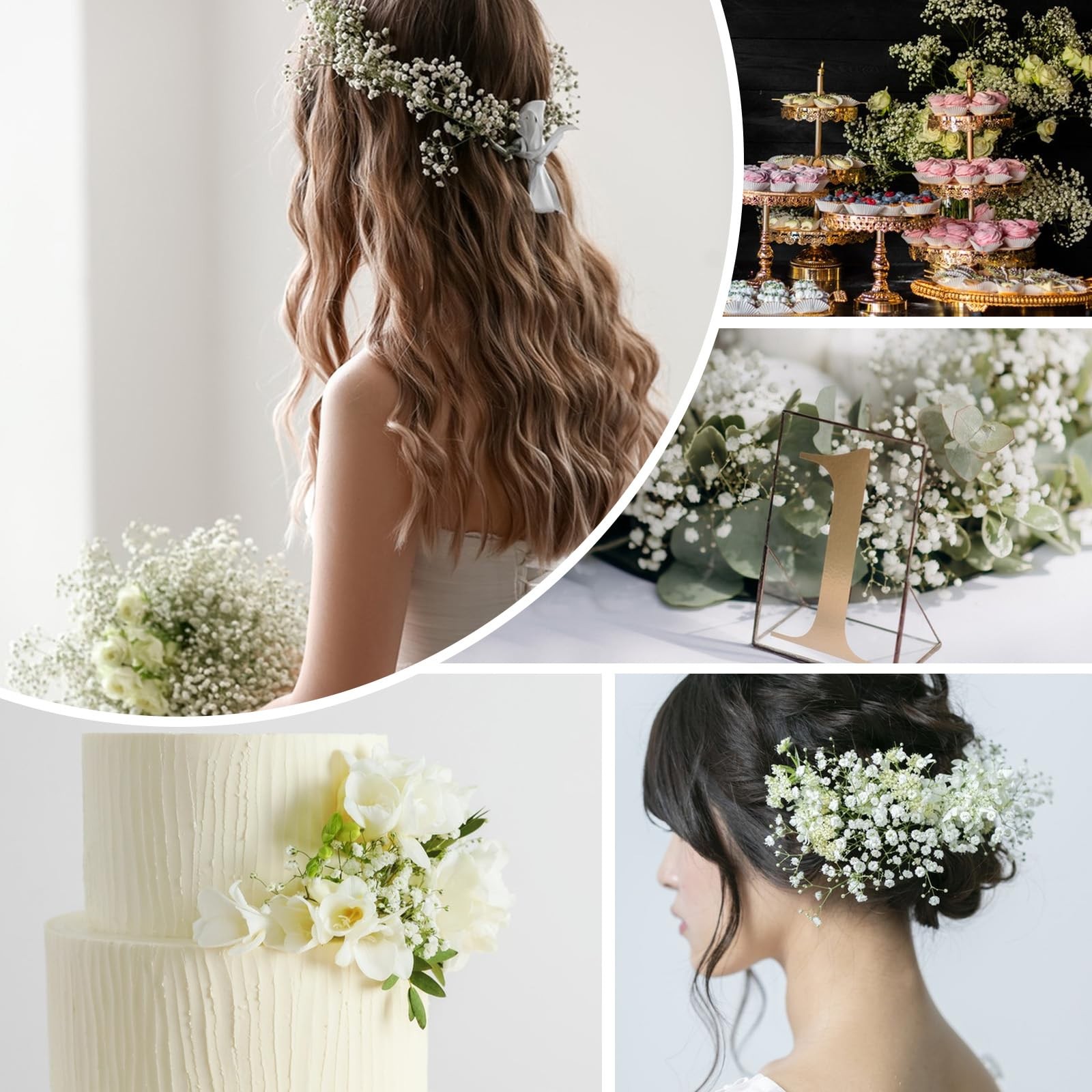 80 Pcs Babys Breath Artificial Flowers Plastic Baby Breath Flowers Bulk Faux …
