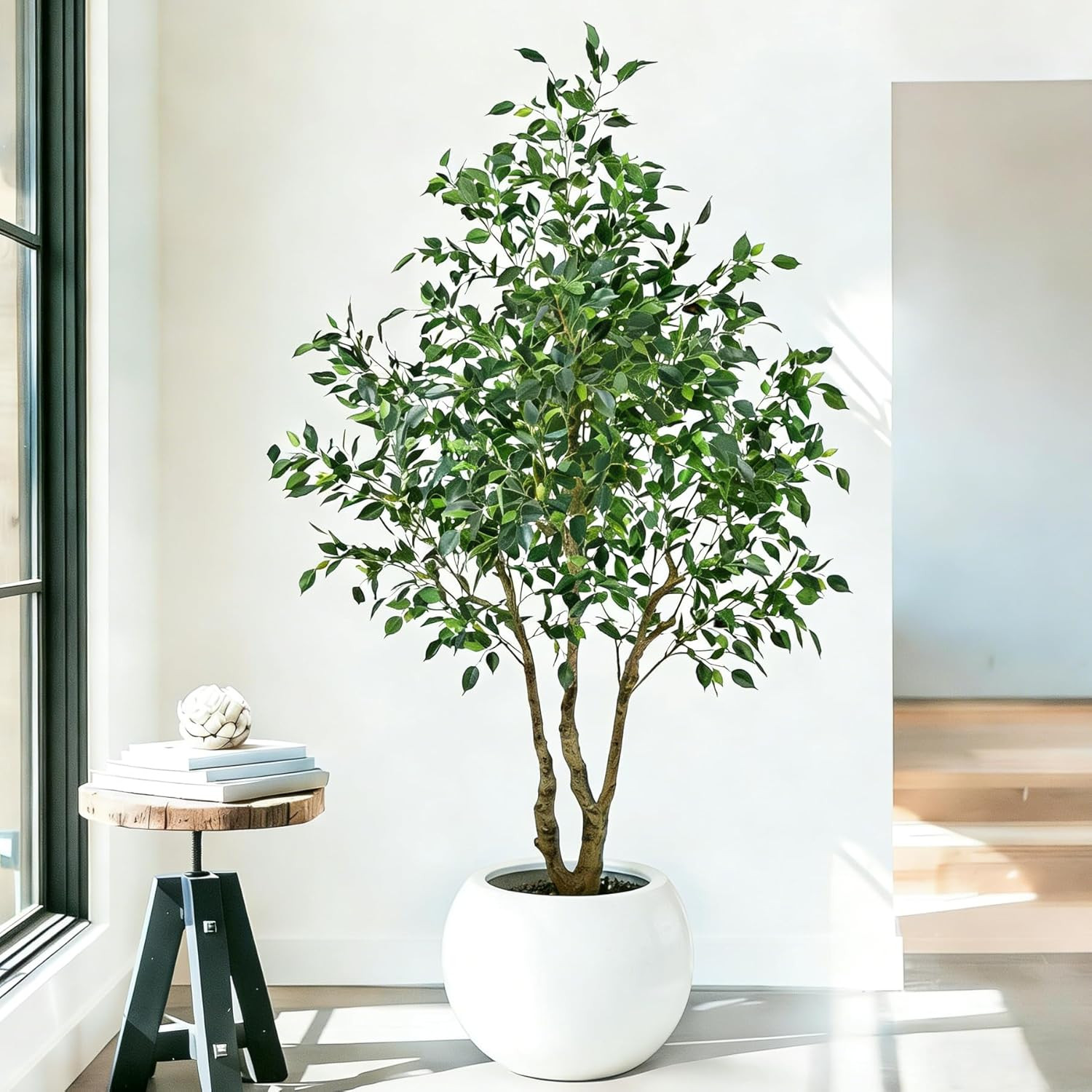 6.5Ft Artificial Ficus Tree – Realistic Faux Plant for Home & Office Decor