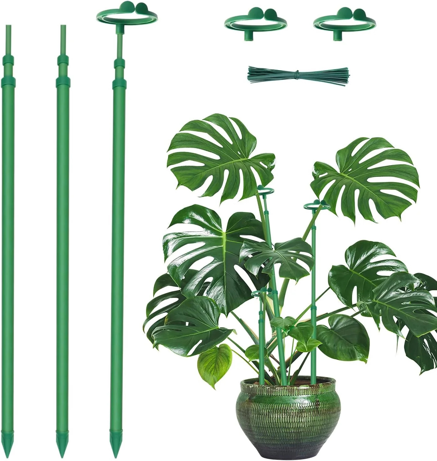 Extendable Plant Stakes,Adjustable Length from 17.9IN to 42.3IN Monstera Support