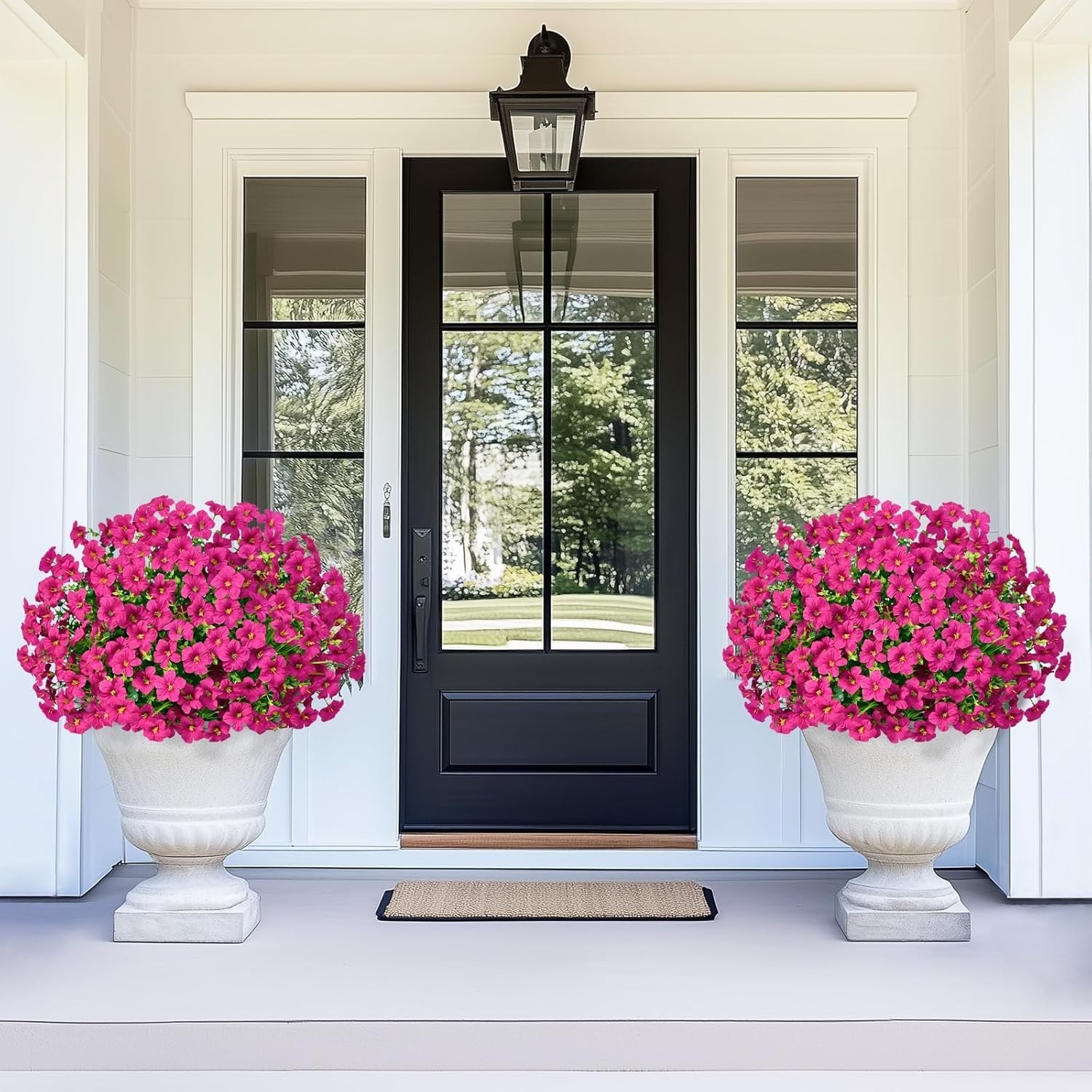 Artificial Flowers for Outdoors 12 Bundles Artificial Petunias Fake Flowers UV R