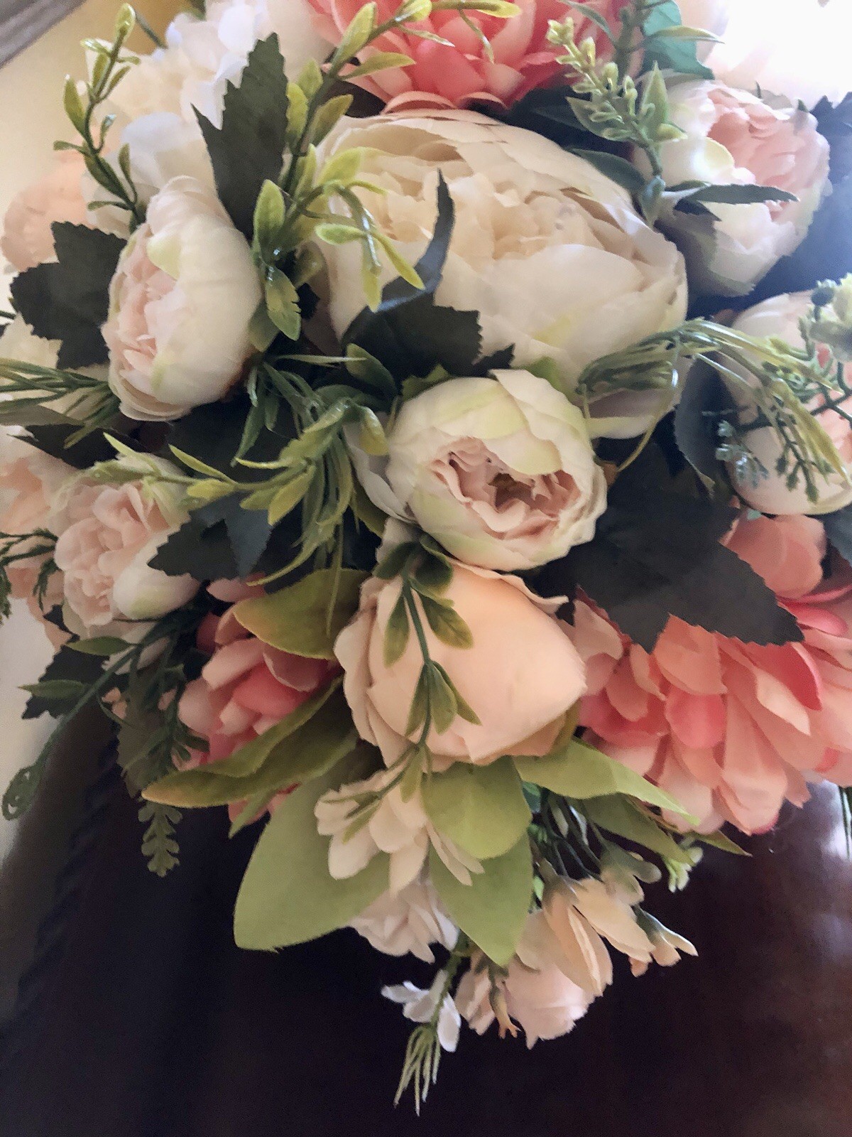 Blush Peach Peony Floral Arrangement Spring Easter Floral Centerpiece