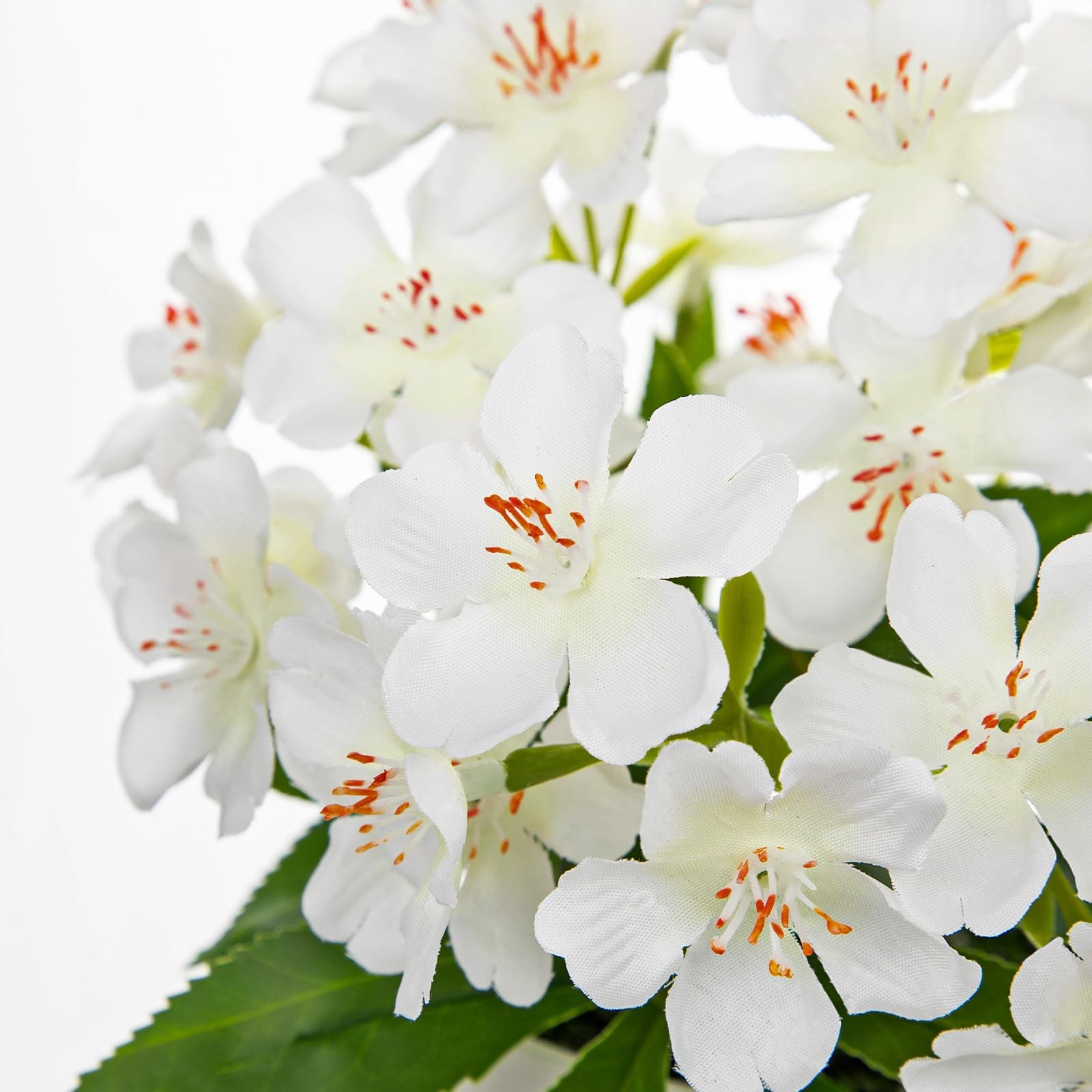 2PCS Artificial Flowers in Pot, White Faux Silk Flower Plants Spring Decorati…