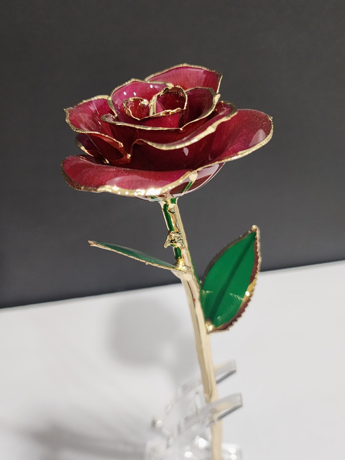 24K Plated Gold Dipped Rose with Stand – Gift for Her