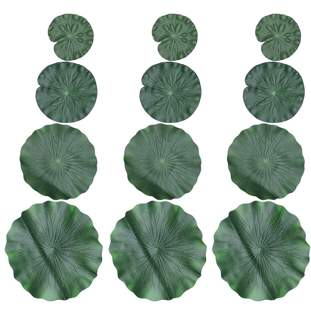 12 Pcs Artificial Lotus Leaves EVA Material for Decorative Party Fish Tank