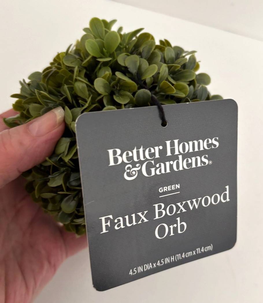New 4.5″ Better Homes Garden Green FAUX BOXWOOD ORB Ball GREENERY Plant Plastic