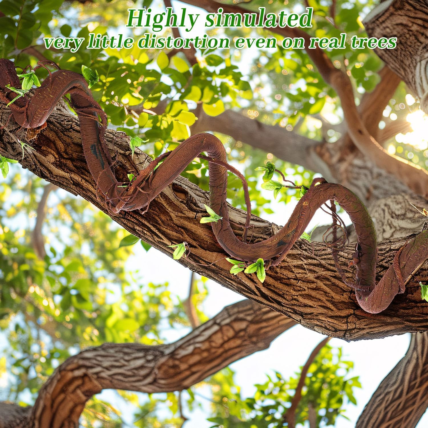 71in Bendable Artificial Vines with Green Leaves, Fake Thick Vine Stems and Tree