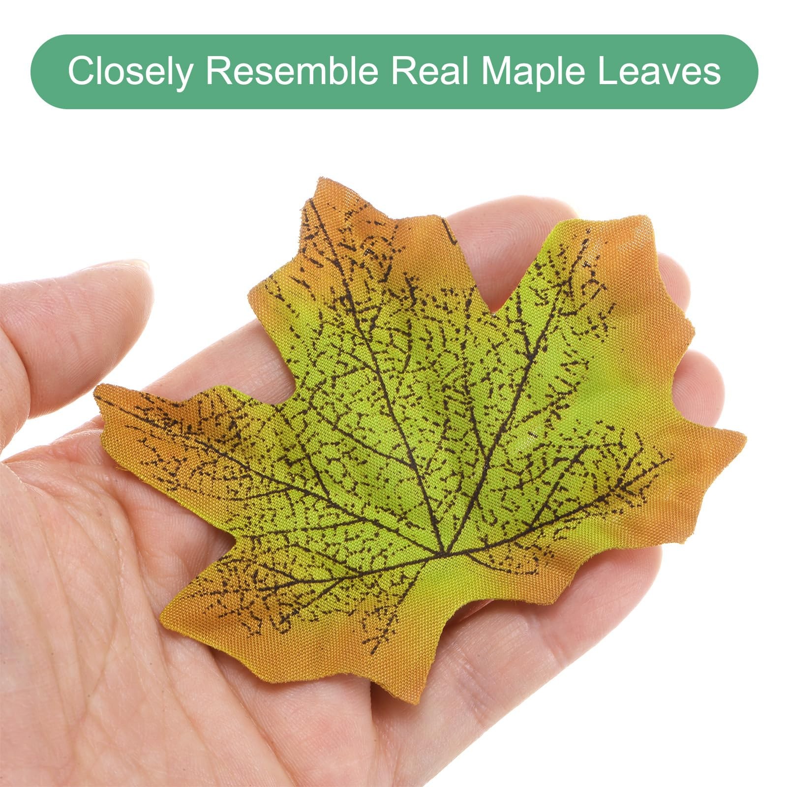 200 PCS Artificial Maple Leaves Brown Green Faux Fall Autumn Wreath Decor DIY