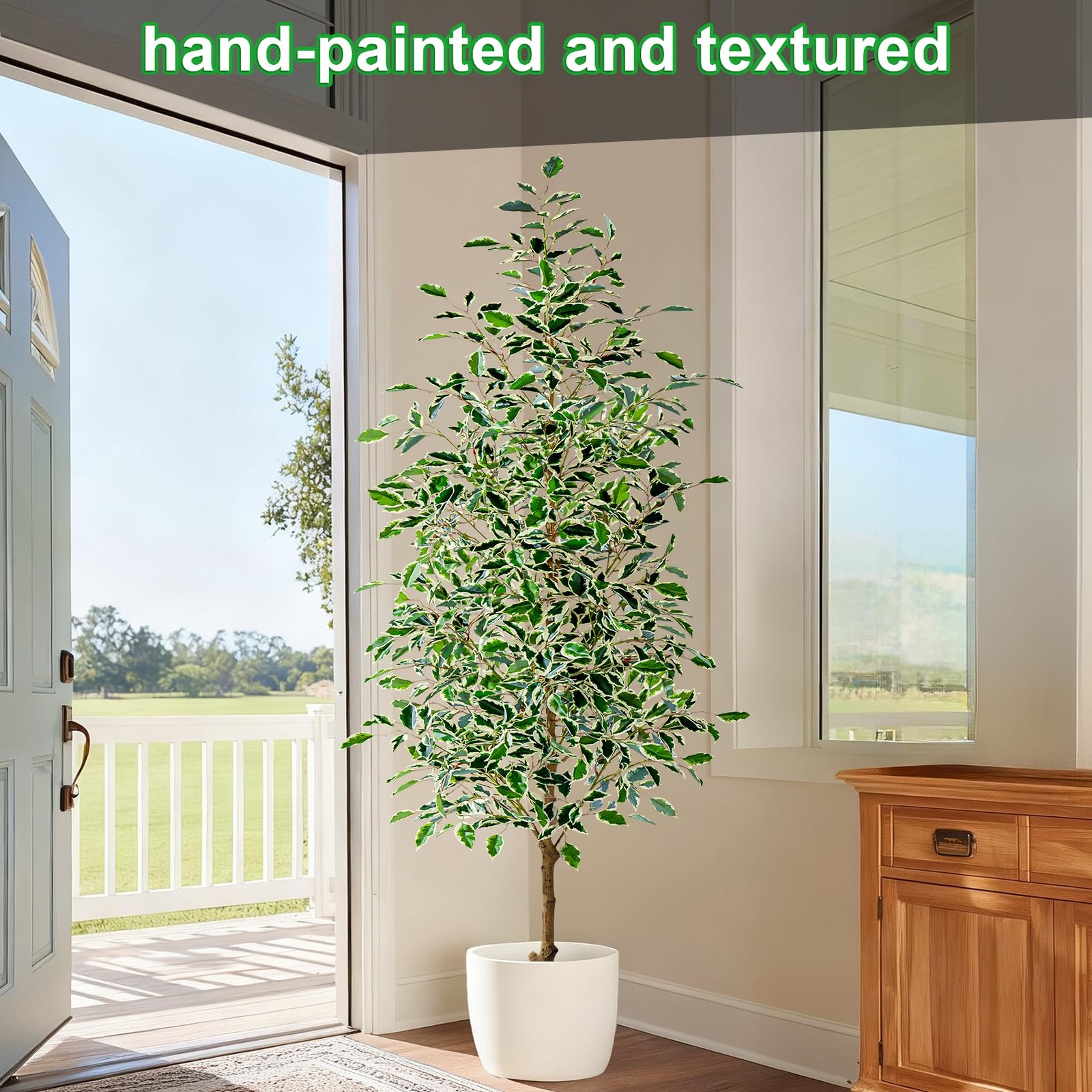Bailikang 6FT Artificial Ficus Trees Indoor Faux Trees Indoor Fake Floor Plant