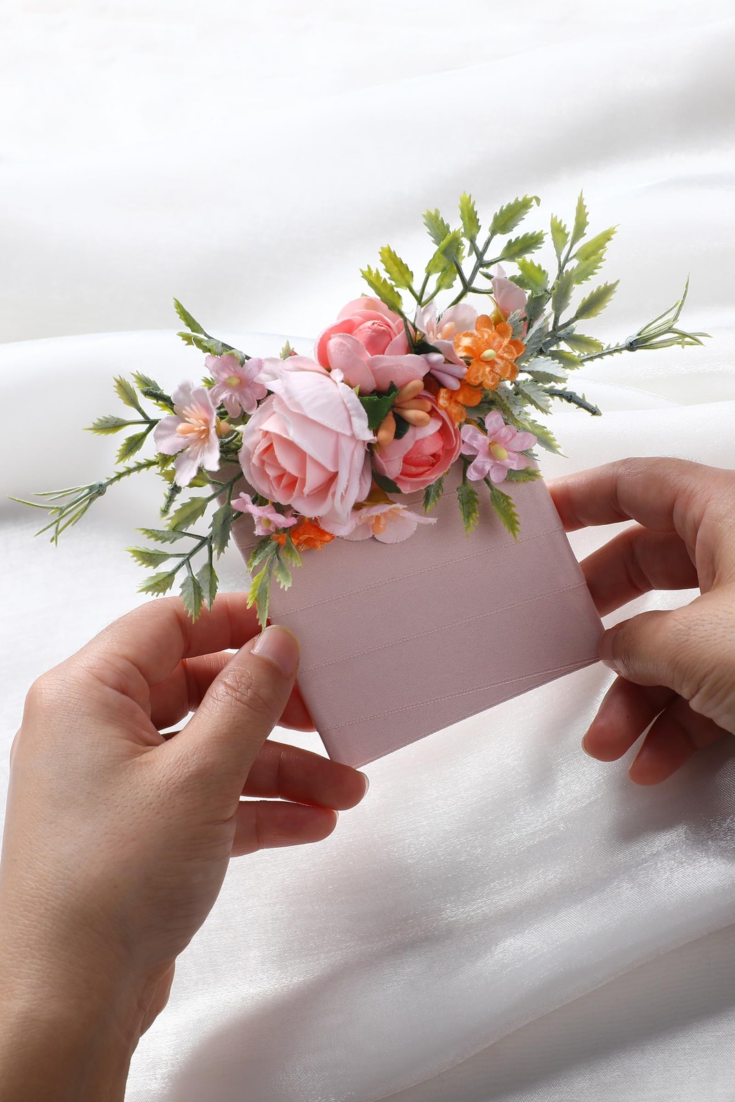 Pink Pocket Boutonniere Men Wedding Rustic Corsage Groom Prom Suit Accessory