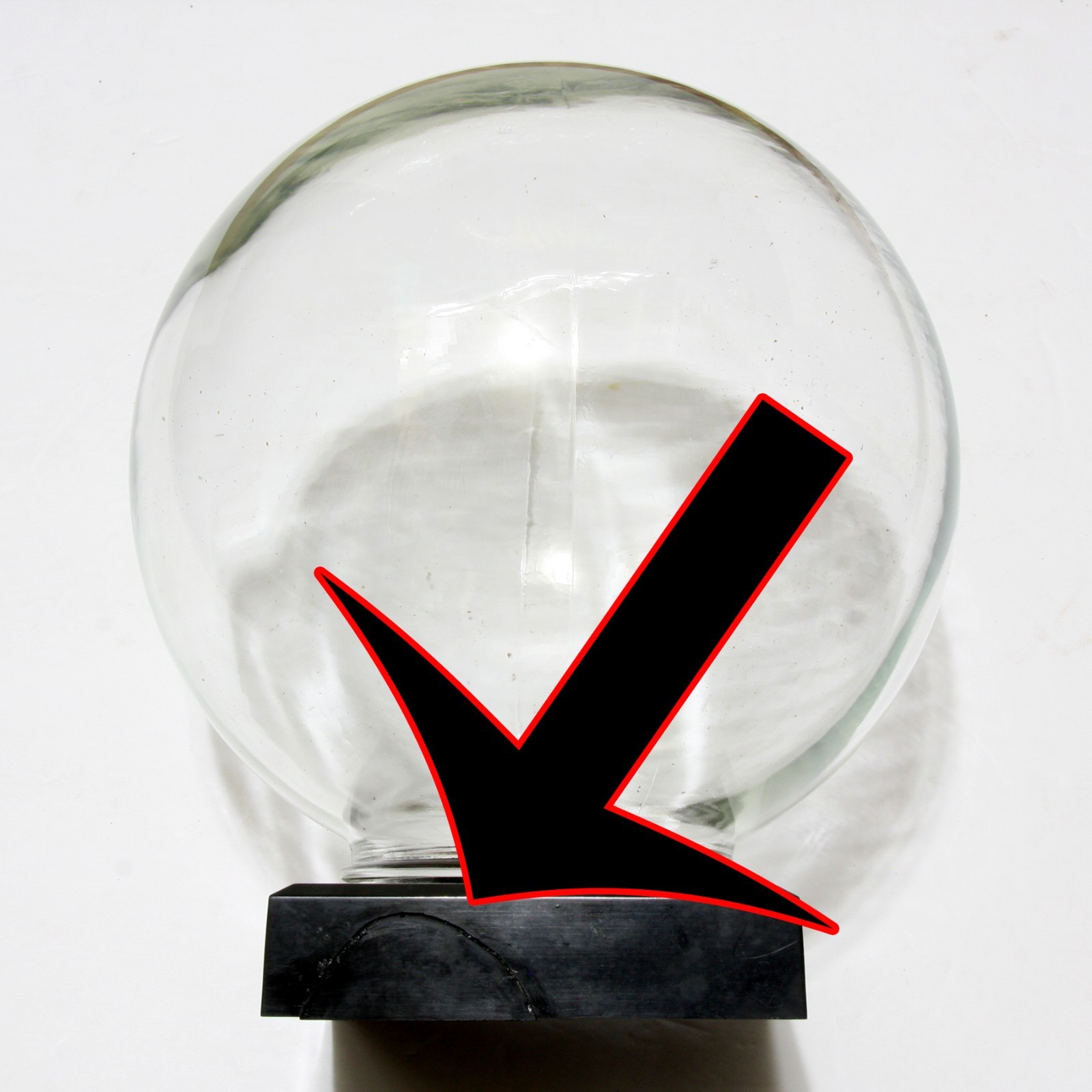 Terrarium Clear Glass Floral Display Globe Plastic Screw On Base 8″ Vintage