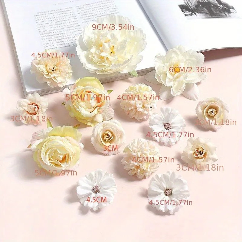Mixed Rose Artificial Flowers Silk Fake Flowers Heads for Room Home Decor