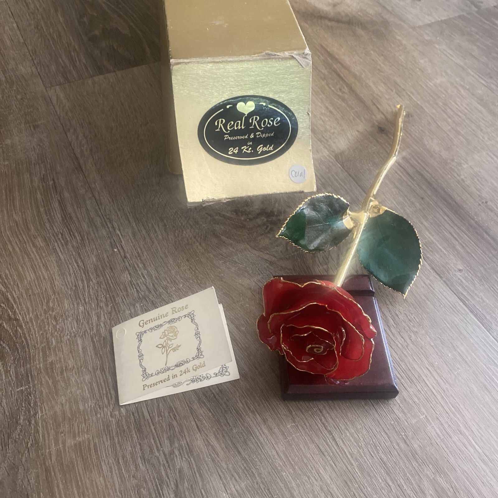 24K Plated Gold Dipped REAL Rose Forever Preserved Red Rose Flower