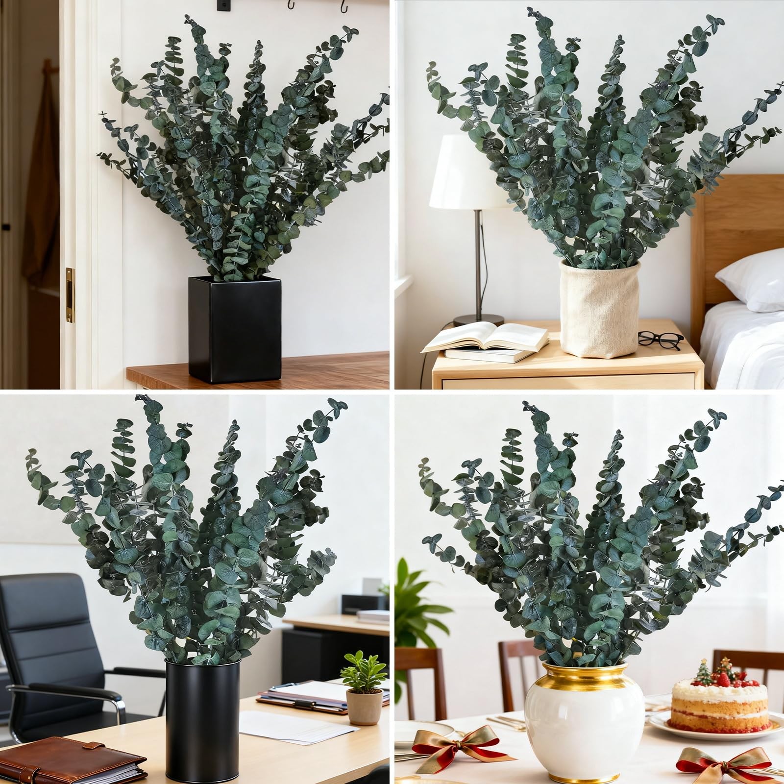 21 Pcs Real Dried Eucalyptus Stems, 17″ Preserved Natural Eucalyptus Plants f…
