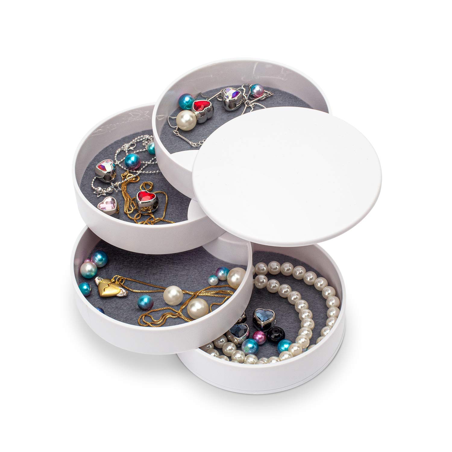 Jewelry Organizer, Small Box Earring Holder for Women Gifts White