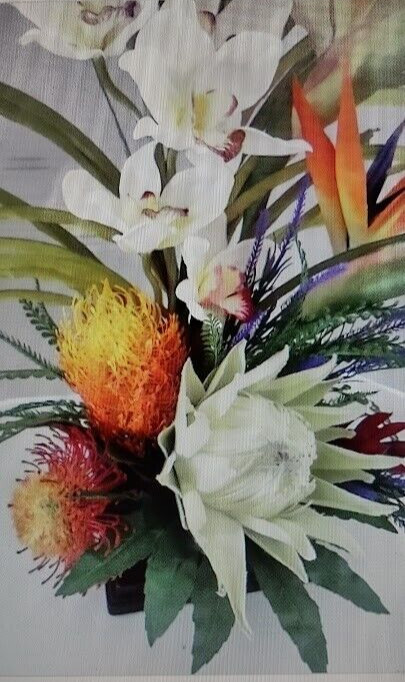 Artificial Tropical table centerpiece