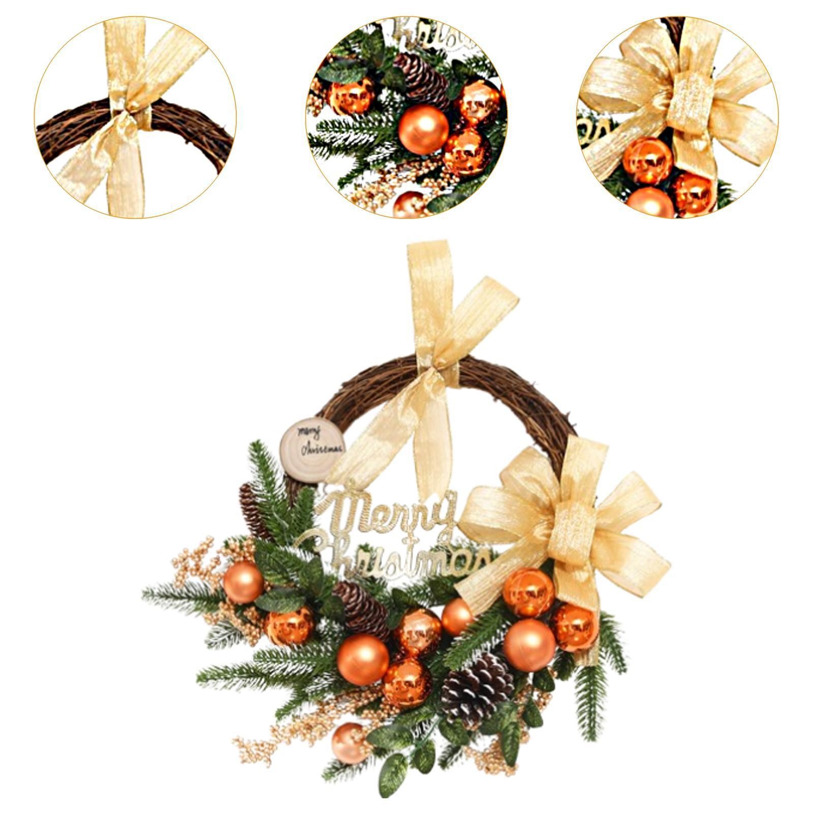Artificial Christmas Wreath Holiday Garland Door Ornaments Housewarming Front