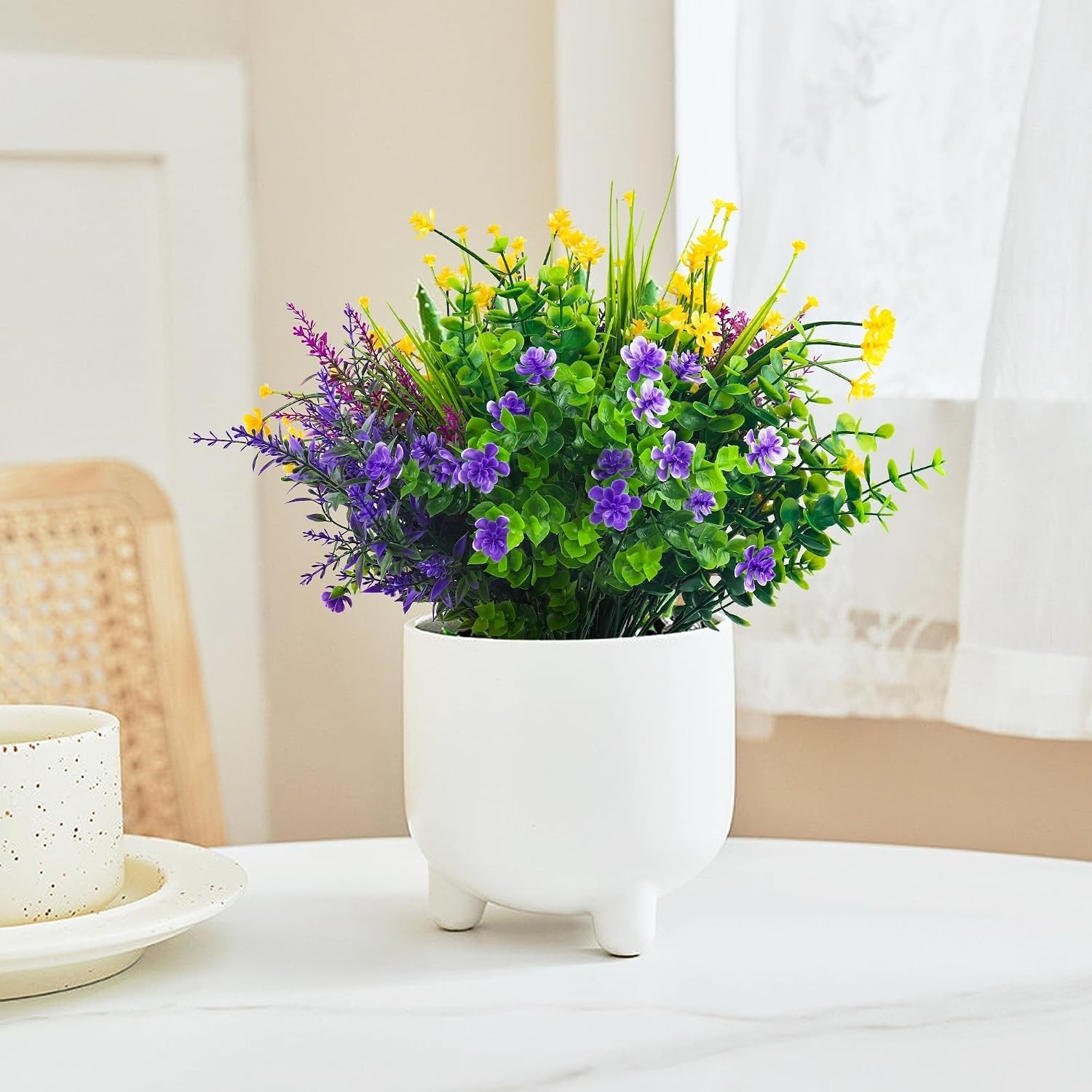 12 Bundles of UV Resistant Artificial Flowers – Lifelike Decor for Home & Garden