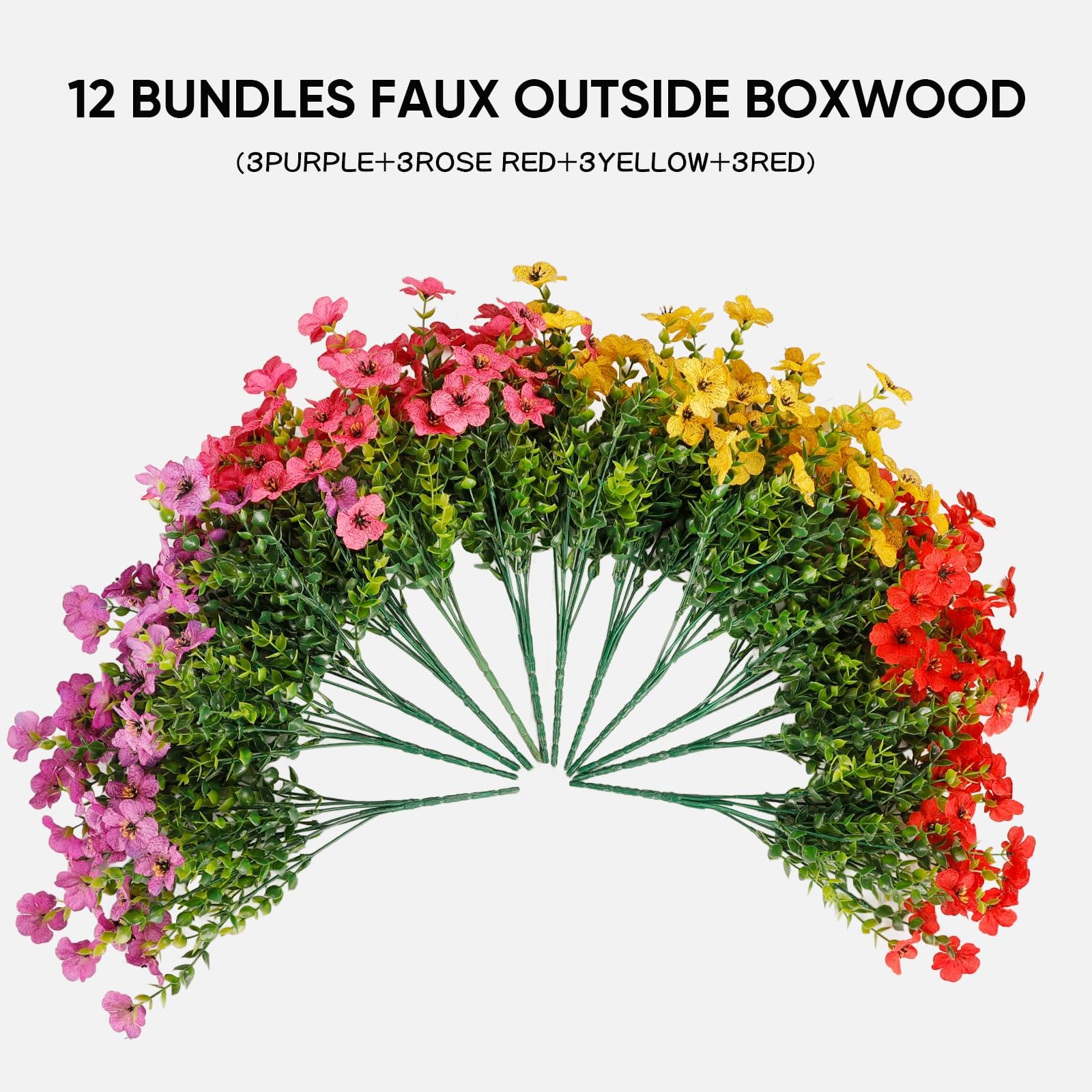 Wanderroot Artificial Flowers for Outdoor,12 Bundles Silk Fake Flowers,UV Res…