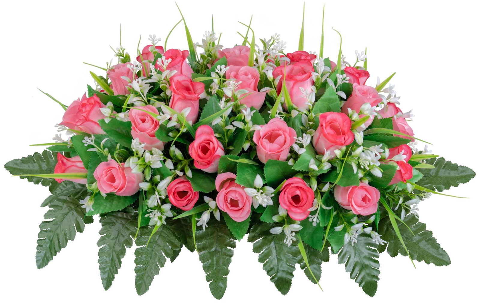 Artificial Cemetery Flowers Saddle, Pink Roses, Outdoor Grave Decorations wit…