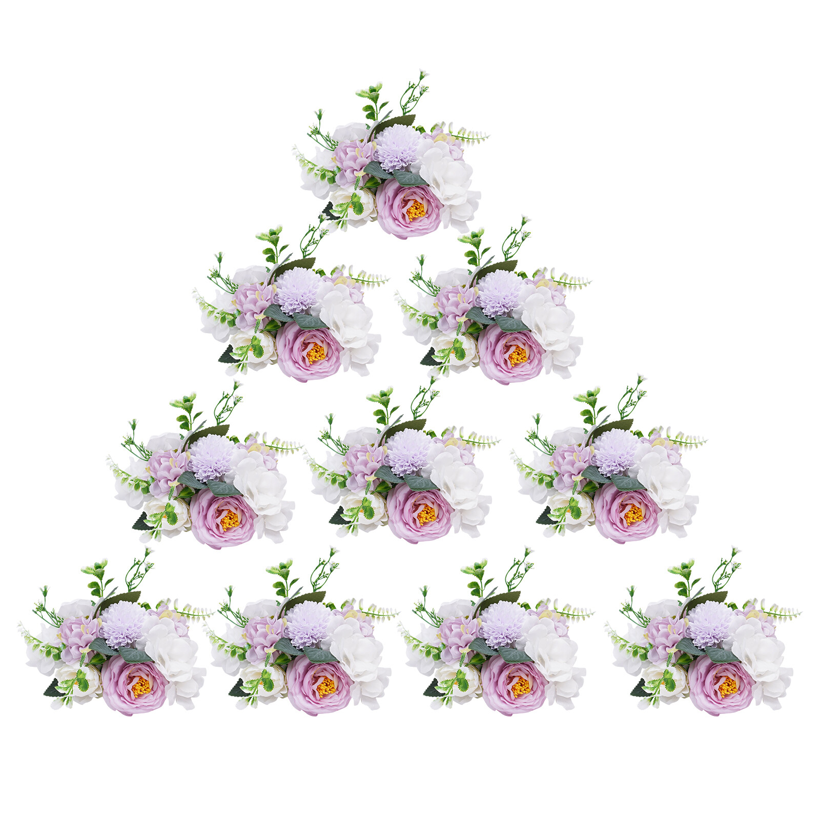 10 Set Artificial Hydrangea Camellia Flowers Silk Bouquet Party Wedding Decor