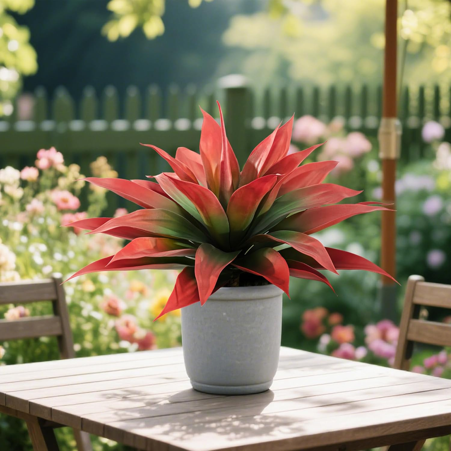 28″ Artificial Agave Plants – Set of 2 Faux Greenery for Home & Outdoor Decor