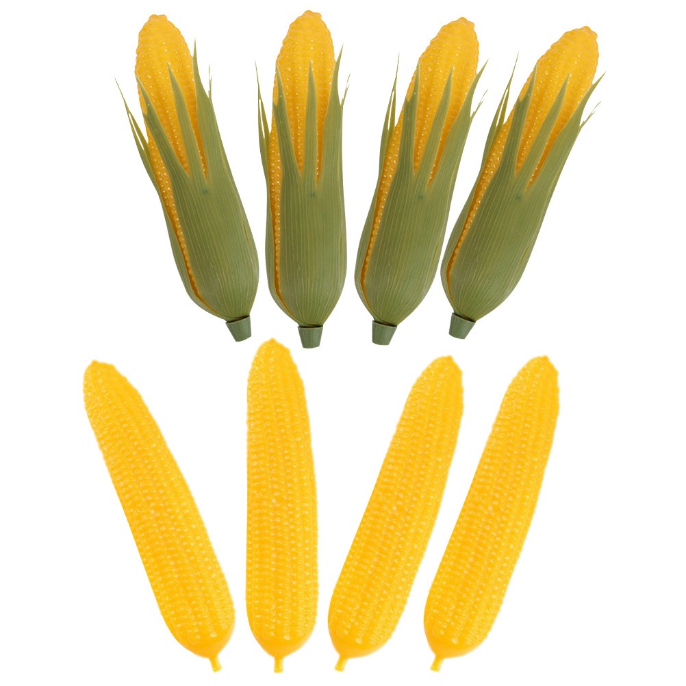 8Pcs Reusable Plastic Faux Corn for Decoration Realistic Model Assorted Colors
