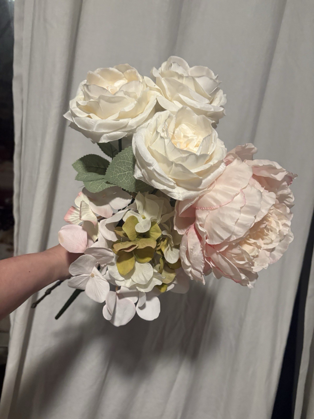 Artificial Silk Flower Lot Roses Peony Pink White Floral Craft Wedding Decor
