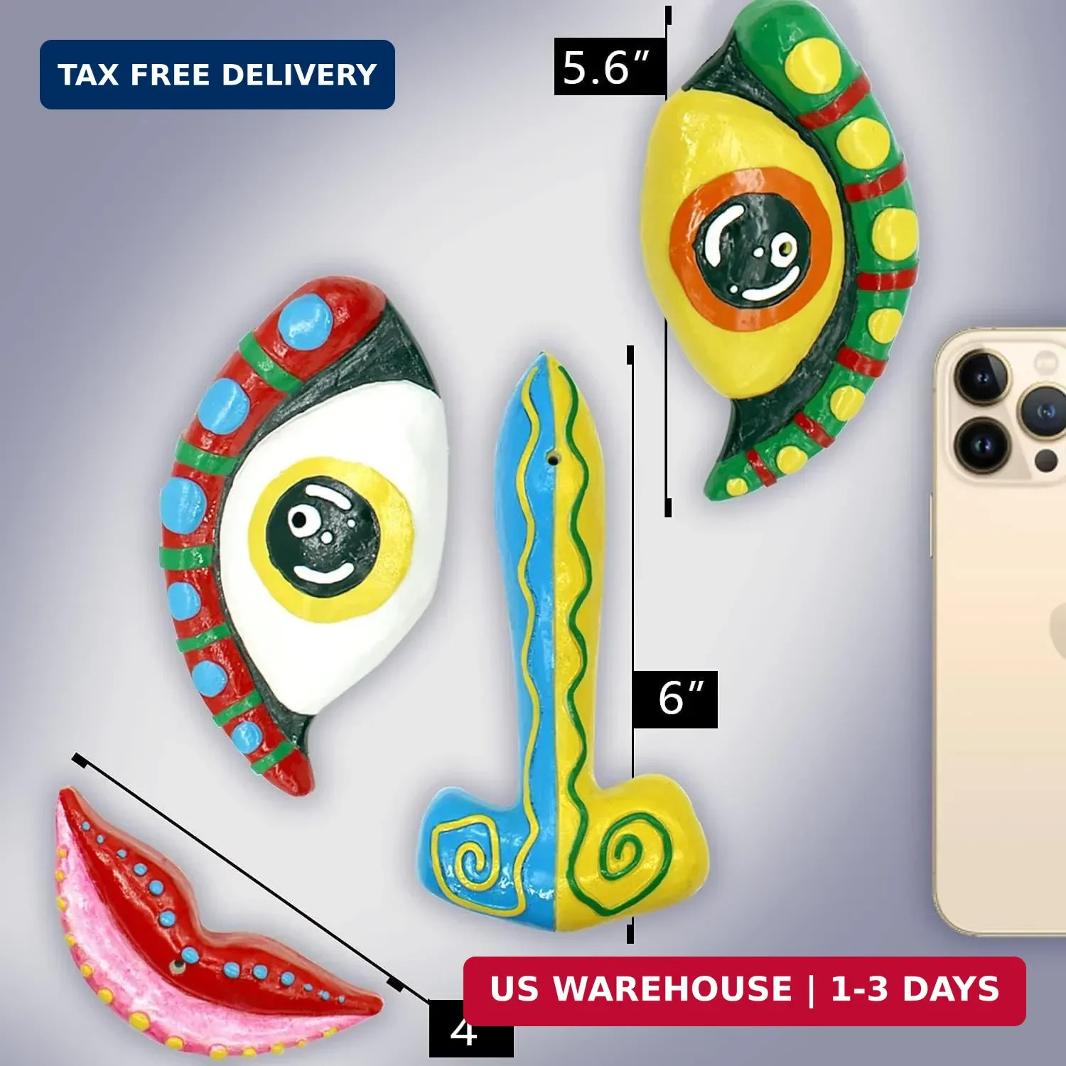 Tree Face Decor Outdoor Colorful Funny Face for Trees Garden Yard Art