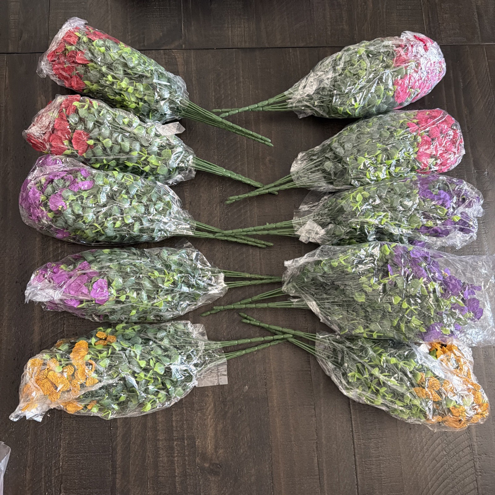 Artificial Flowers 20 Bundles Lnoicy Fake Decor Graden With Stakes 5 Colors NEW