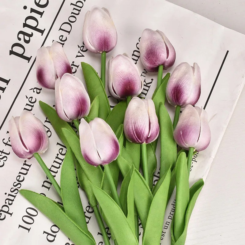 Real Touch Artificial Tulips Bridal Home Wedding Party Festival Decor USA-10 PCS