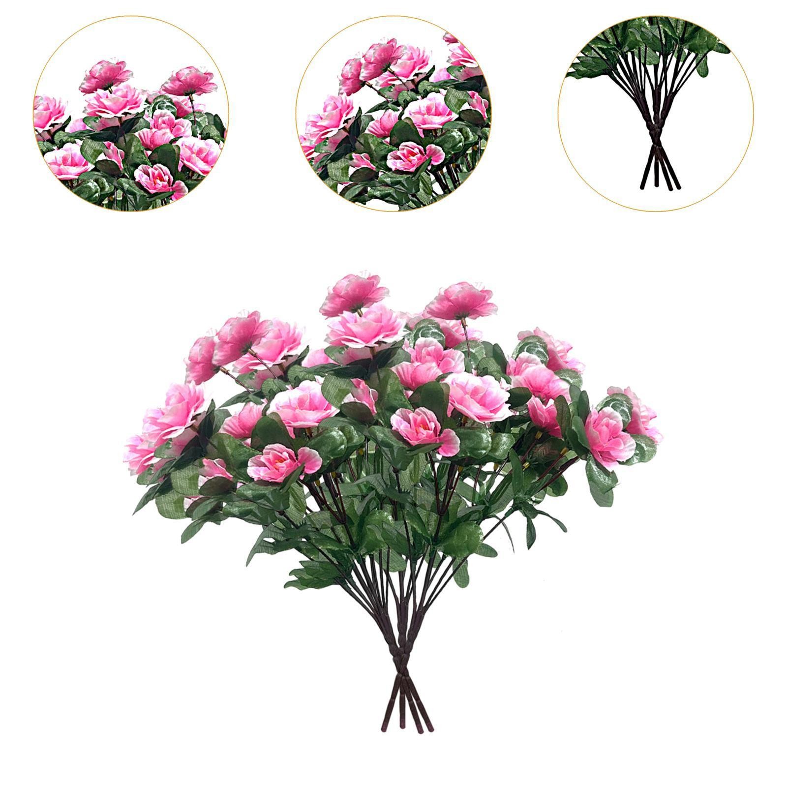 4 Bundles Artificial Flowers Outdoor Fake Flowers Lawn Farmhouse Table Vase