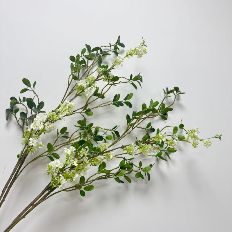 Artificial Eucalyptus Stems and Snow Willow Branches Set,Long Stem Artificial…