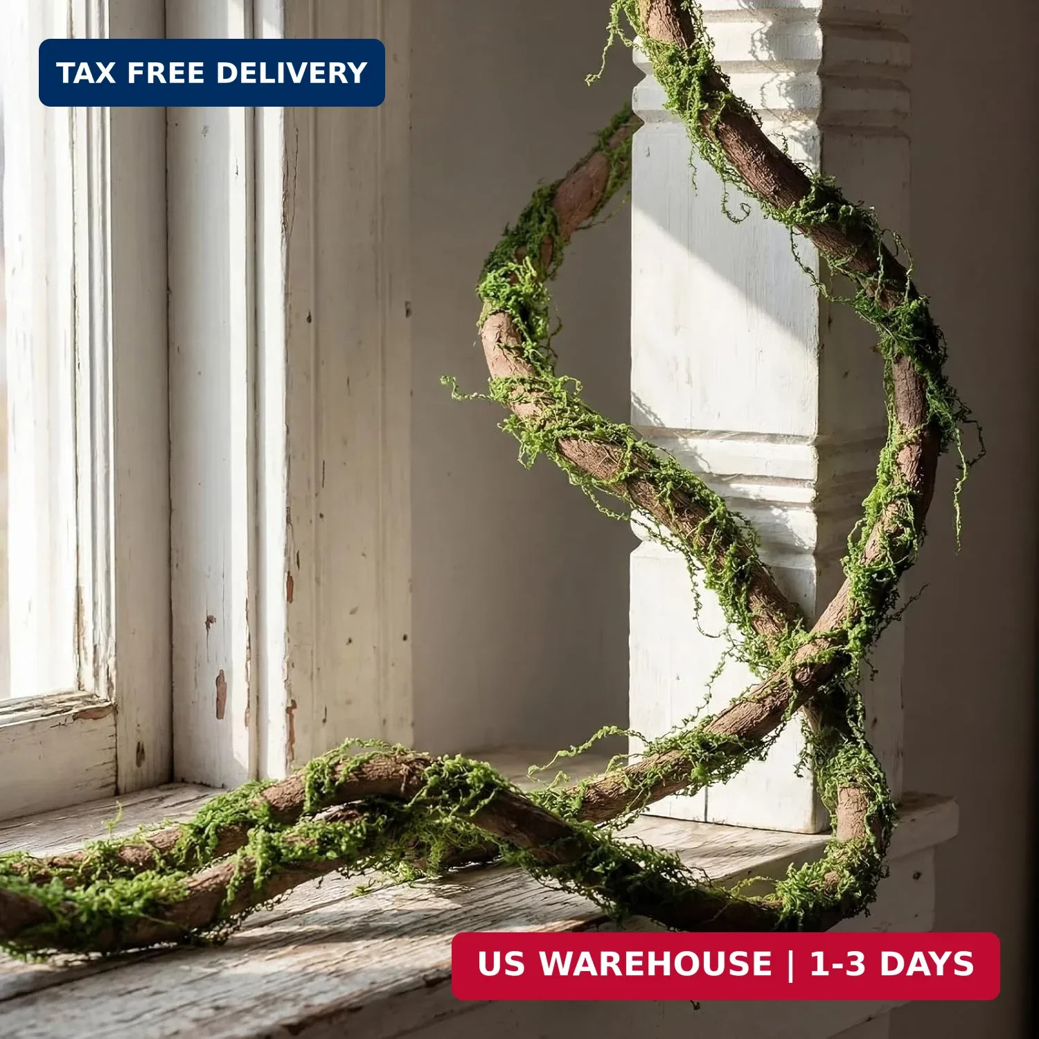 Janinka 2 Pcs 118in Large Bendable Artificial Tree Branches with Moss Enchanted