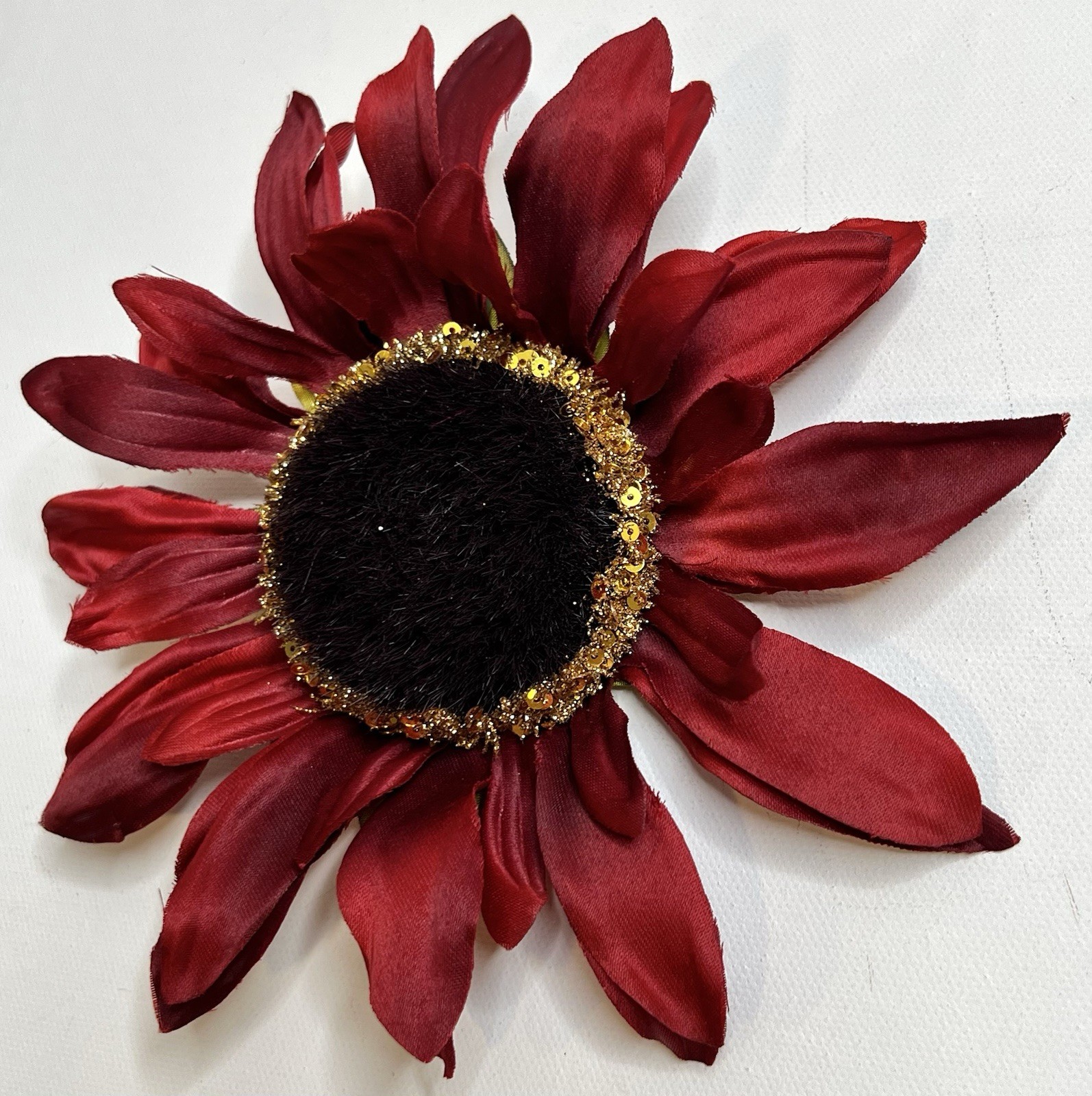 Artificial Sunflower 2pc Fall Flowers Red Clip-on Autumn Decor Ornament NWT NEW