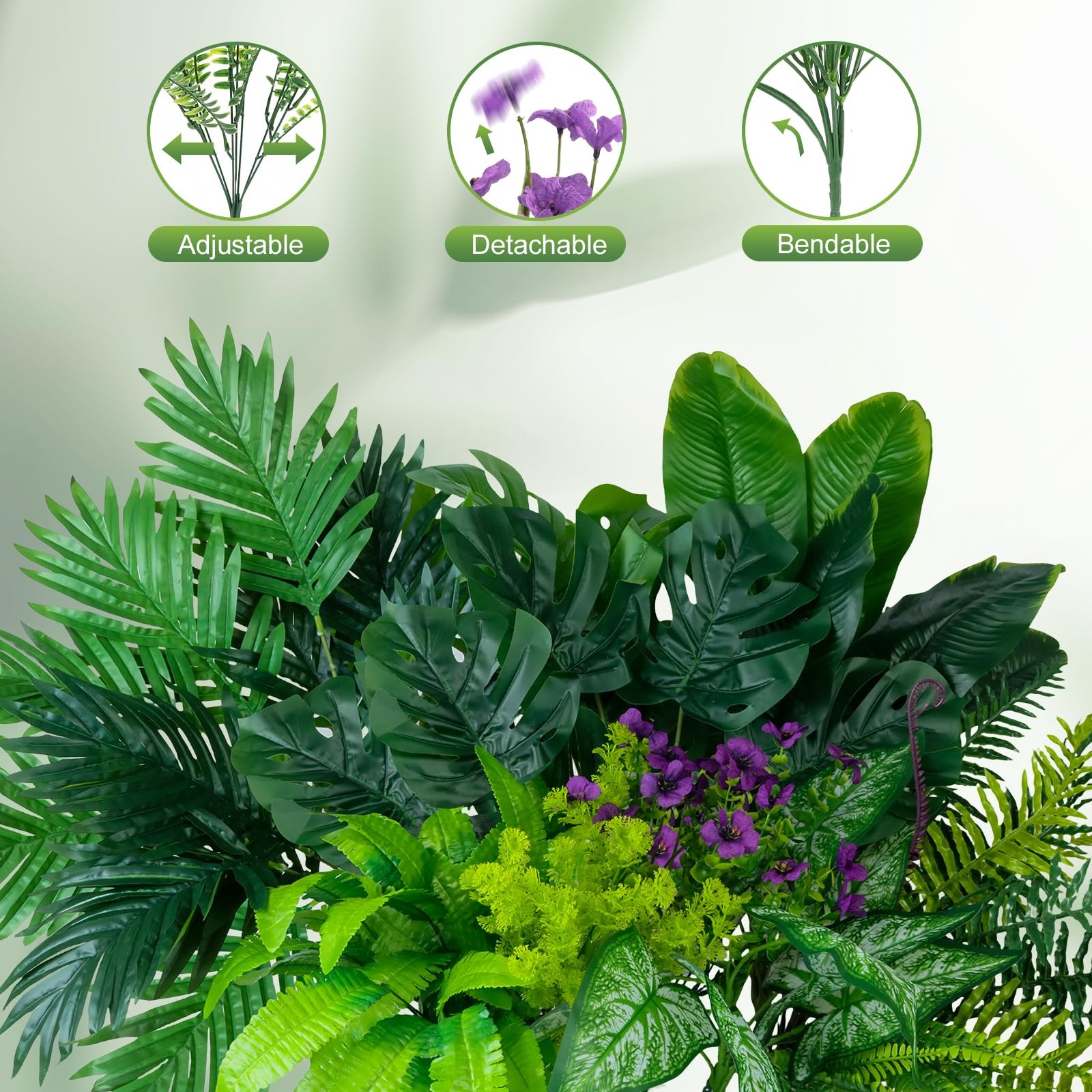 Artificial Greenery Plants Outdoor Faux Shrubs Ferns UV Resistant,Large Fake …