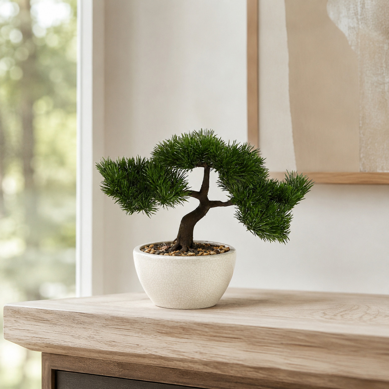 10″ Cedar Bonsai Artificial Tree in Decorative Planter
